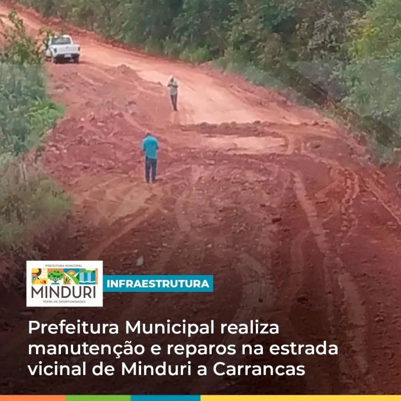 INFRAESTRUTURA – Prefeitura Municipal realiza manutenção e reparos na estrada vicinal de Minduri e Carrancas que foi prejudicada pelas chuvas dos últimos dias.