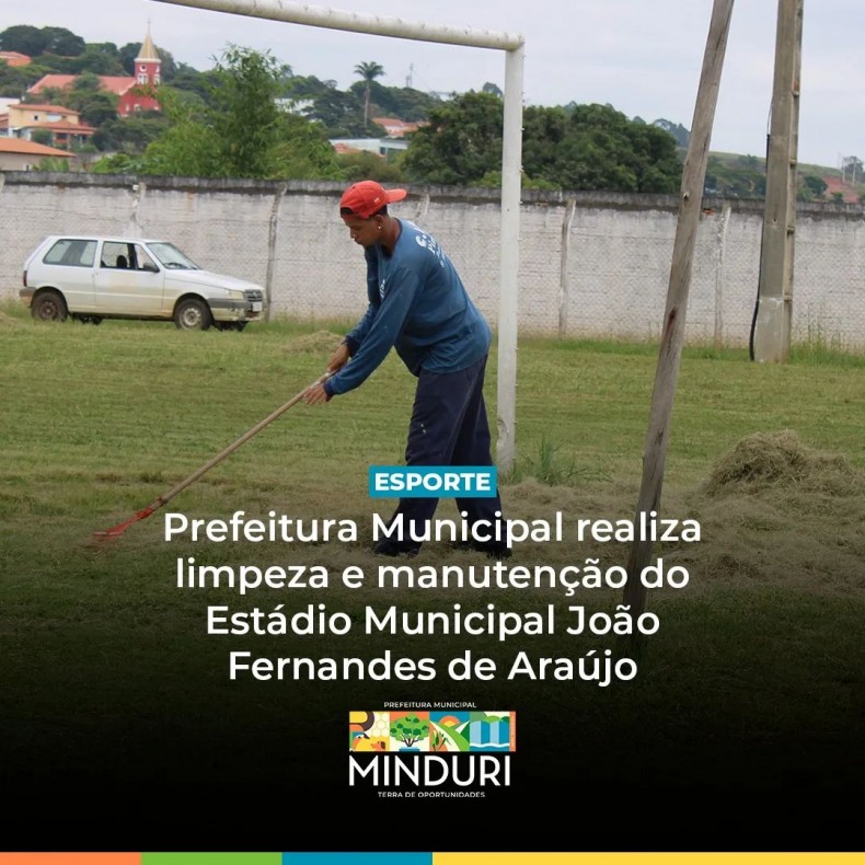 ESPORTE – Prefeitura Municipal realiza limpeza e manutenção do Estádio Municipal João Fernandes de Araújo.