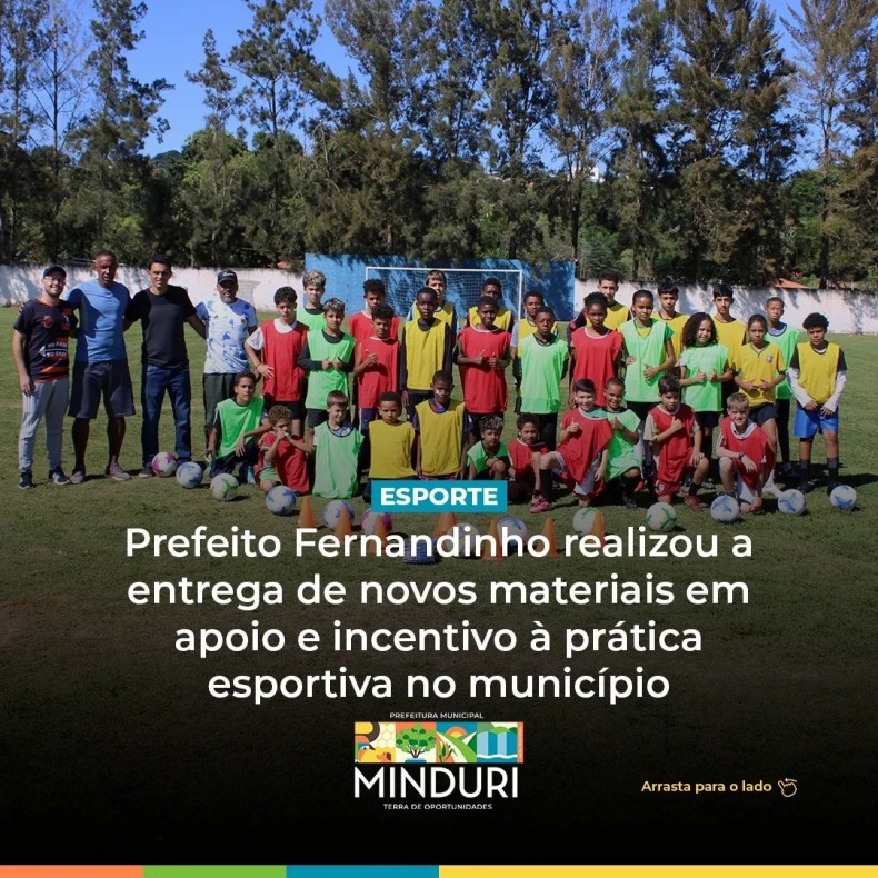 ESPORTE – Prefeito Fernandinho realizou a entrega de novos materiais em apoio e incentivo à prática esportiva no município.